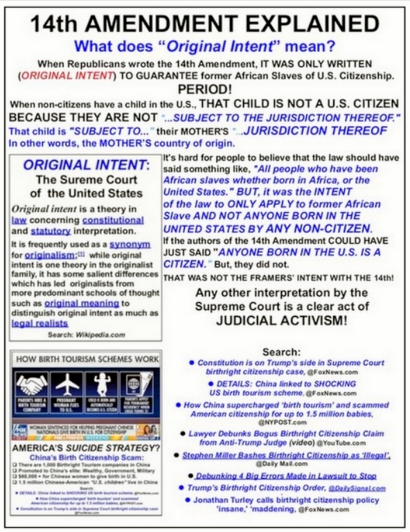 ChzzMonkee's tweet photo. The 14th Amendment Explained
#Birthright Citizenship, #14th Amendment, #Birth Tourism,  #The Constitution, #U.S. Constitution, # https://t.co/Qw4IDDPZw4