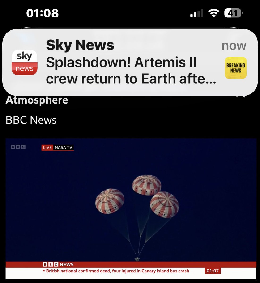 jebbied's tweet photo. @Tunnocks teacakes splashdown safely after @NASAArtemis mission. https://t.co/Hb7VCJM5RX