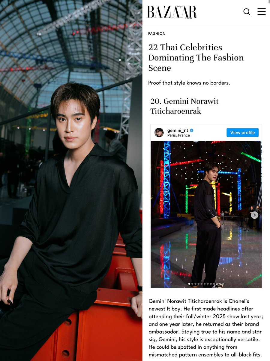 GeminiFourthBR's tweet image. 👑 • #BRAND • Nossos Gemini e Fourth foram mencionados no artigo da Harper Bazaar Singapura de "22 celebridades tailandesas dominando o cenário da moda"

"9. Fourth Nattawat Jirochtikul

Em apenas poucos meses, o ator Fourth Nattawat apareceu bastante como o mais novo