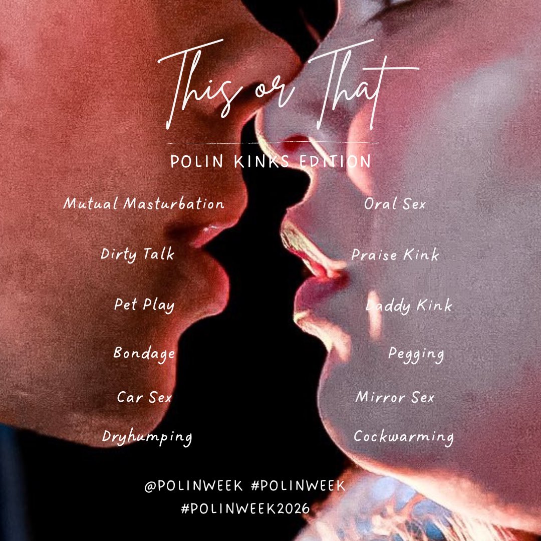 polinweek's tweet photo. Just because we introduced a new game today doesn’t mean we didn’t have a This or That for today 😈

It’s one of our faves…

THIS OR THAT: Polin Kinks Edition 

You know the rules, you must PICK! No CHEATING! We won’t share if you cheat 🤭

#PolinWeek #PolinWeek2026 https://t.co/IbxjZs4soZ