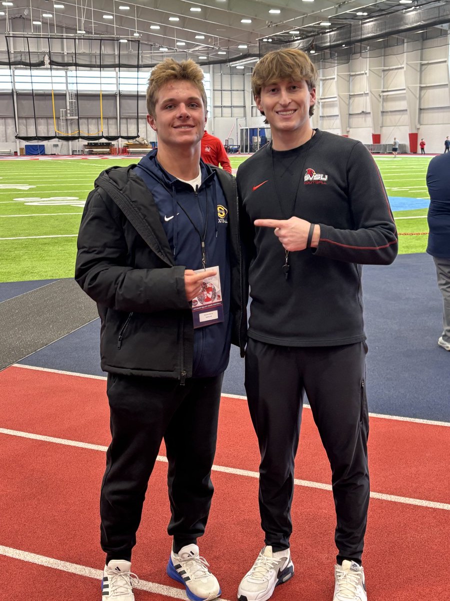 Ccherry516's tweet photo. Had a great time at SVSU today. Thank you @jacobpardonnet and @GoodrowCaden for a great time. I enjoyed watching your spring practice!

@CoachShort_ @FBCoachEngle @SalineFootball https://t.co/IjdSlSfL28