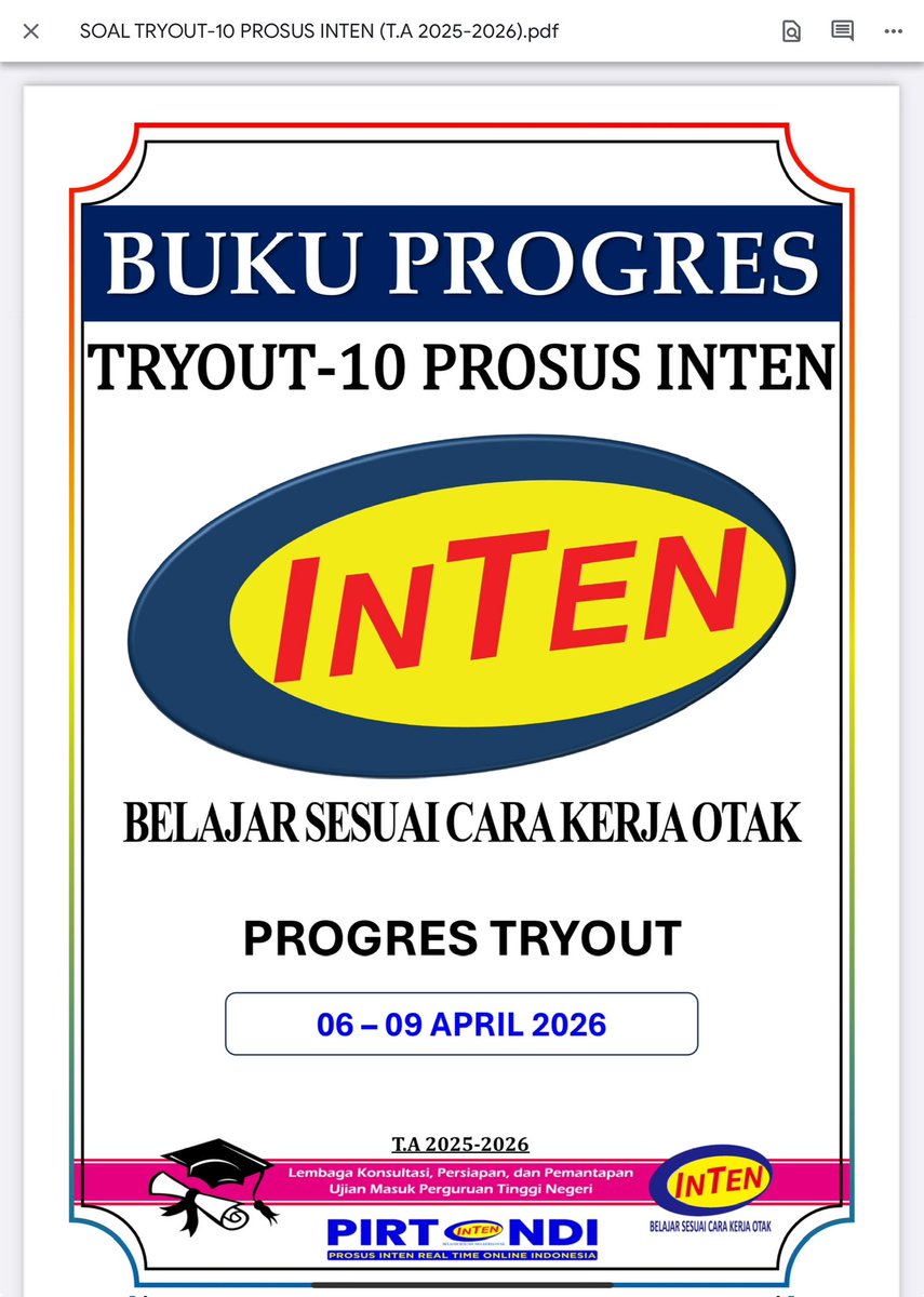 bbyuchan's tweet photo. ‼️WTS SOAL” TO INTEN 2026, PERSIAPAN SNBT-PTN 2026”‼️

yg butuh latihan” soal SNBT, ada TO INTEN Terbaru 2026 nih ! udh ada TO 10 &amp; kunjawnya ya😆 (boleh minta preview nya) cuss lgs dm ajaa buat price nya ! (negotible kok) 🤗

#TOInten #intensif #SNBT2026 #tryout https://t.co/ZR8lYVkIHs