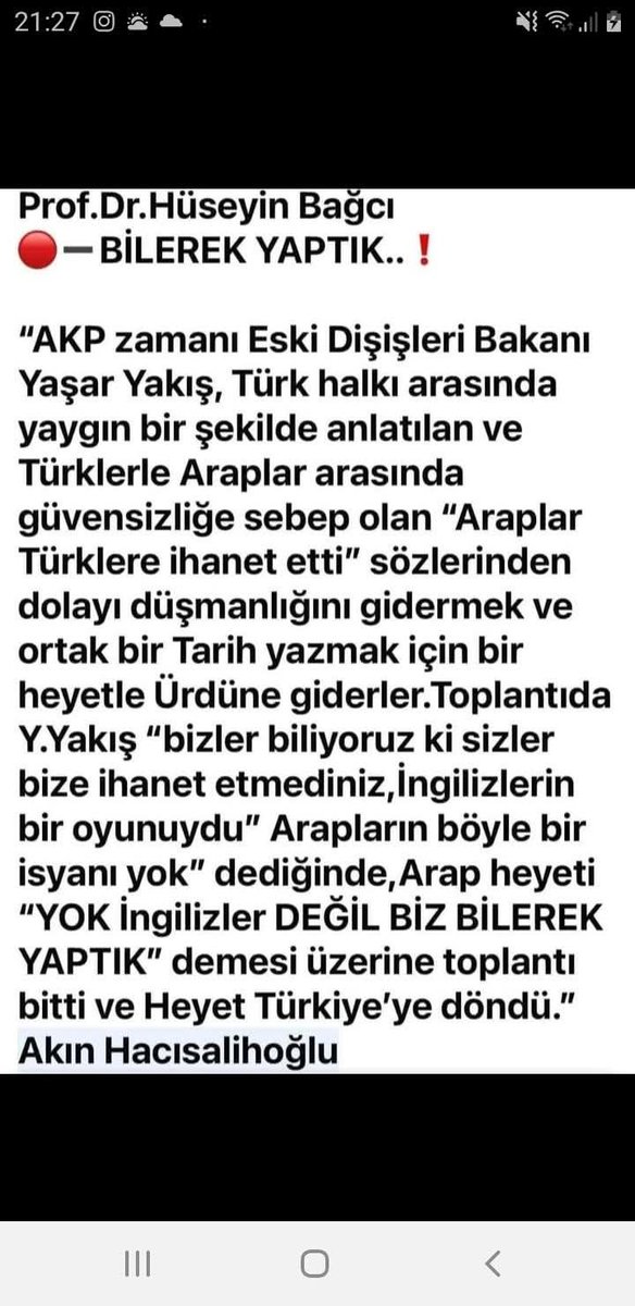 HNa55720's tweet photo. @dailytrkst Halifelik Islamin şartı değildir. Halifeler Türk Milleti aleyhine kararlar verilmesinde kullanılmıstır. 1.D. Savaşında halifenin yardım çağrısına rağmen, Araplar İngiliz ve Fransızlar ile birlikte Türk ordusuna karşı savaştı. Laikliklik bize  Selçuklu Devletinden alınmıştır. https://t.co/hbjlmtwrVQ