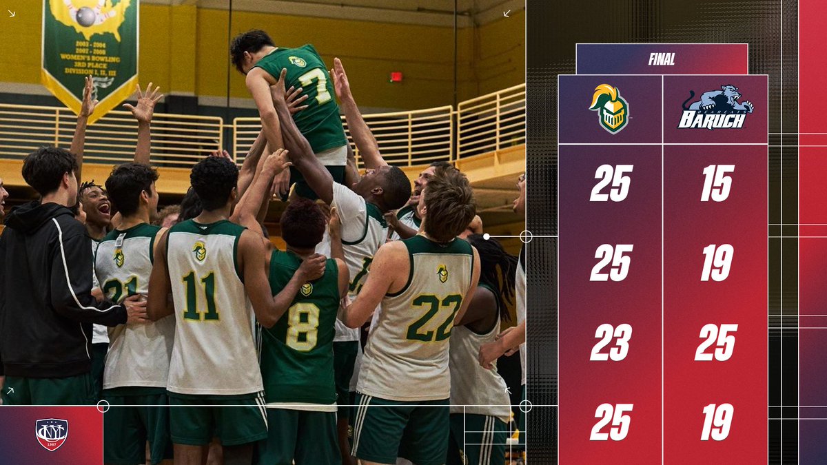 CUNYAC's tweet image. MVB: @NJCUAthletics is the 2026 CUNYAC men's volleyball champions!

#d3vb #TheCityPlaysHere #CUNYchamps