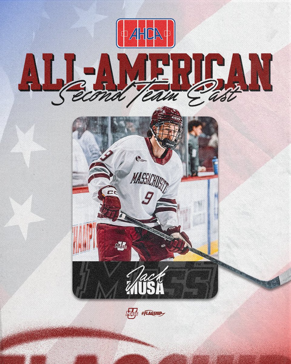 UMassHockey's tweet photo. Our 10th and 11th All-Americans in the past eight years - So well-deserved for @HrabalMichael and @JackMusa19 👏

Congratulations!!

🔗: https://t.co/OG219nbb0c

#NewMass X #Flagship🚩 https://t.co/YaNycVBu67