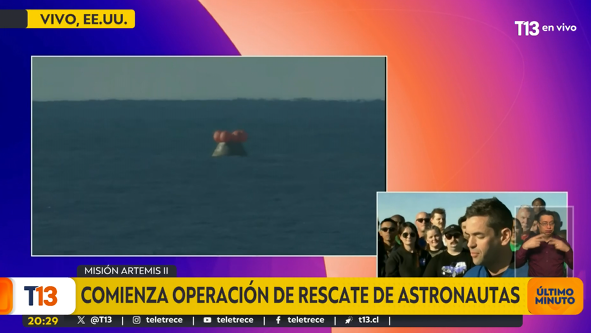 T13's tweet photo. 🟠 Comienza operación de rescate de astronautas

EN VIVO » https://t.co/tdFda9tz69 https://t.co/Tpo0ymD6aZ