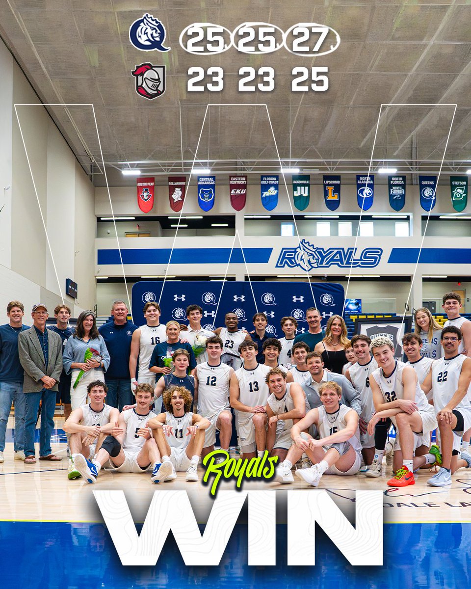 Queens_MVB's tweet photo. What a way to send the seniors off 💙

Congrats to Nate, Chris, Reed, and Adamah!

#RoyalsRise | #QUeenCity https://t.co/Ozu666Qn6c