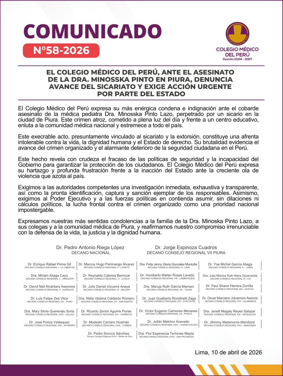 Colegio Médico Perú tweet media