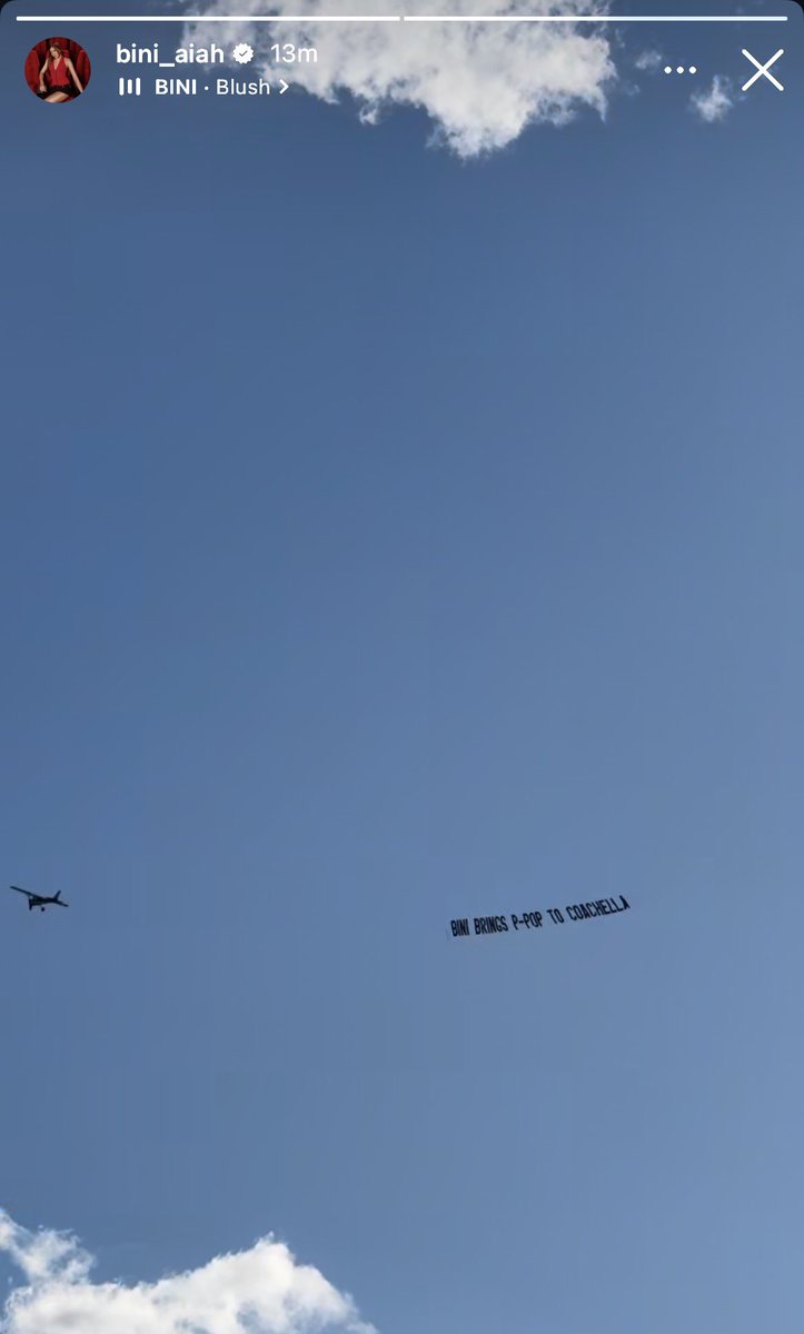 aiah’s instagram story update! the girls saw the aerial banner 🥺❤️‍🩹