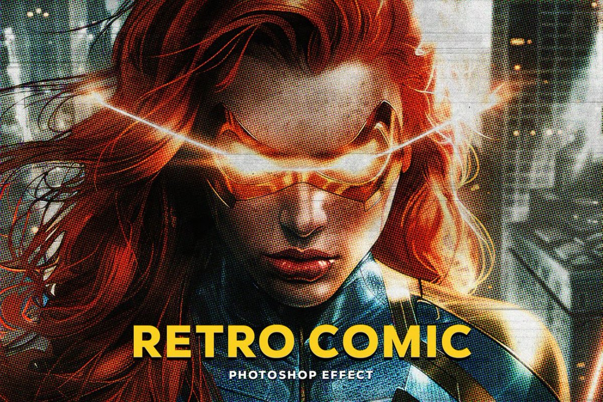 grav_stock's tweet image. Retro Comic Book Photo Effect