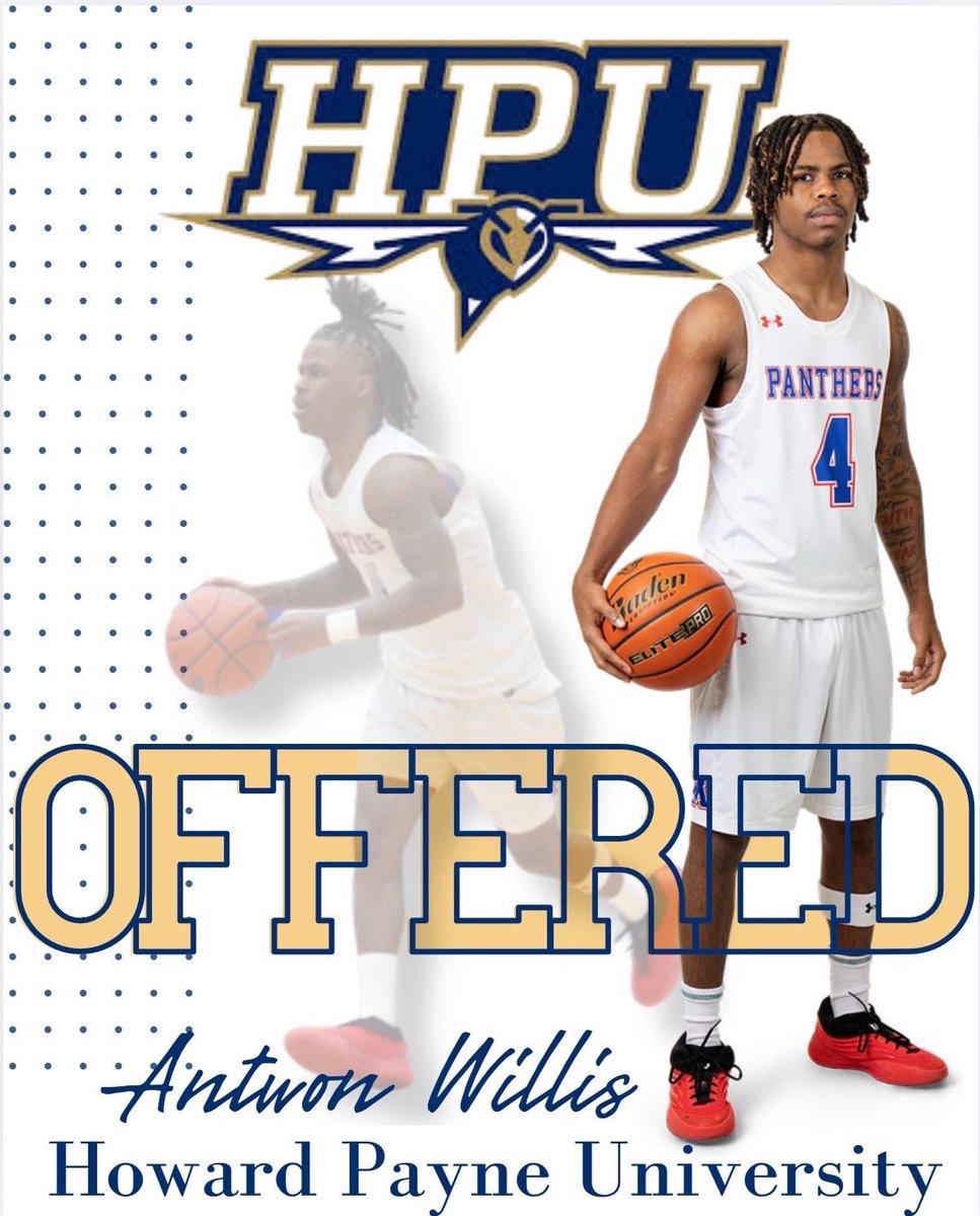 AntwonWillis7's tweet photo. #AGTG , After a great visit and conversation with Coach Starnes I’m extremely BLESSED to receive my first official offer to play for Howard Payne University ! @hputxmbsk @ndalleh @midway_hoops @Matt_Sayman https://t.co/dgrnB8tAtn