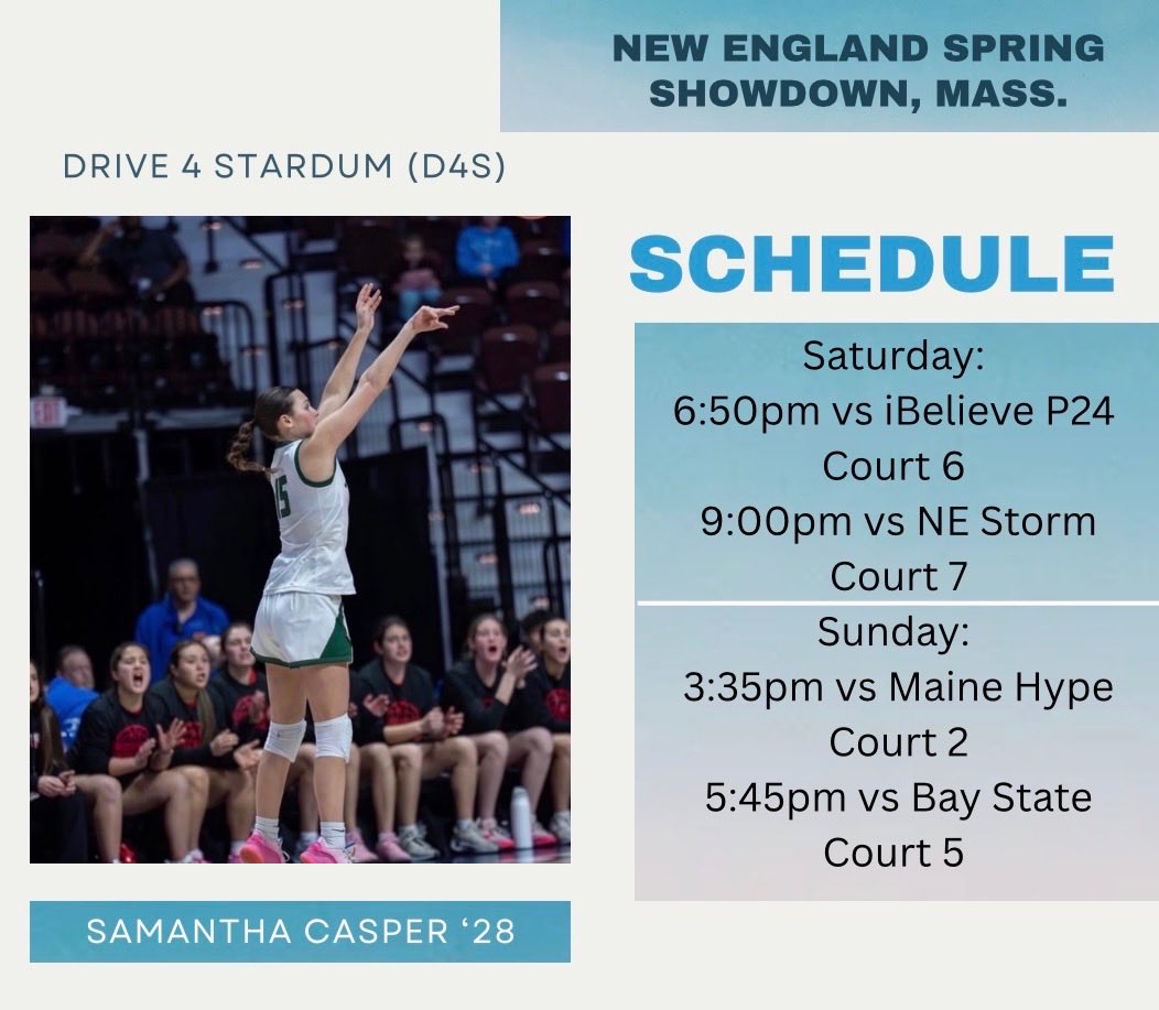 samanthaacasper's tweet photo. Here’s my schedule for this weekend at Starland Sports Complex in Hanover, MA https://t.co/N1kD4dia6v