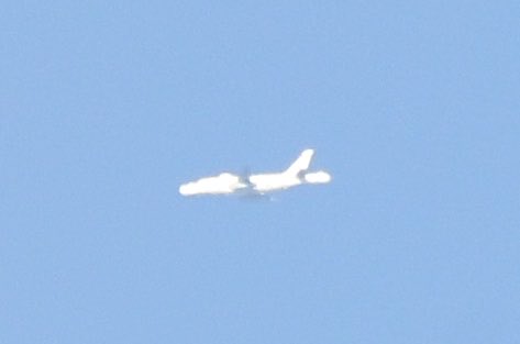 samtmorg's tweet photo. The unique Boeing NT-43A on its way back to Edwards AFB after monitoring the Artemis II reentry. Even from this distance there’s no mistaking it! https://t.co/J48VhJwNCM