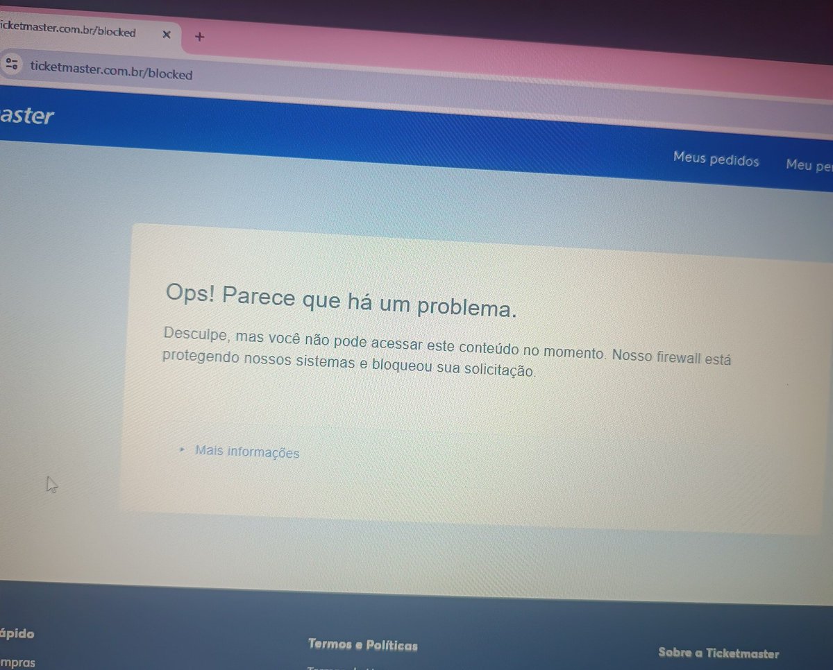 MsTemis's tweet photo. Eu fiquei o dia todo atualizando o site, assim que saiu os ingressos nem peguei fila. Coloquei todos os dados em 1 minuto e a ticket master simplesmente... https://t.co/oVWTRugu6x
