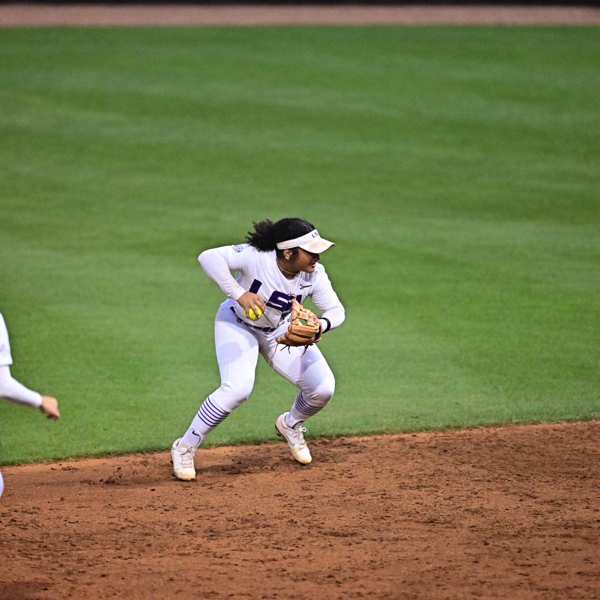LSUsoftball's tweet image. Two outs by 23 ✌️