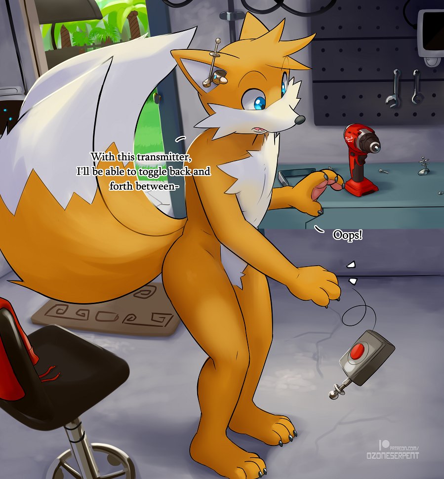 After getting mixed up with Amy's shower products, Tails makes a gadget to help deal with the situation.