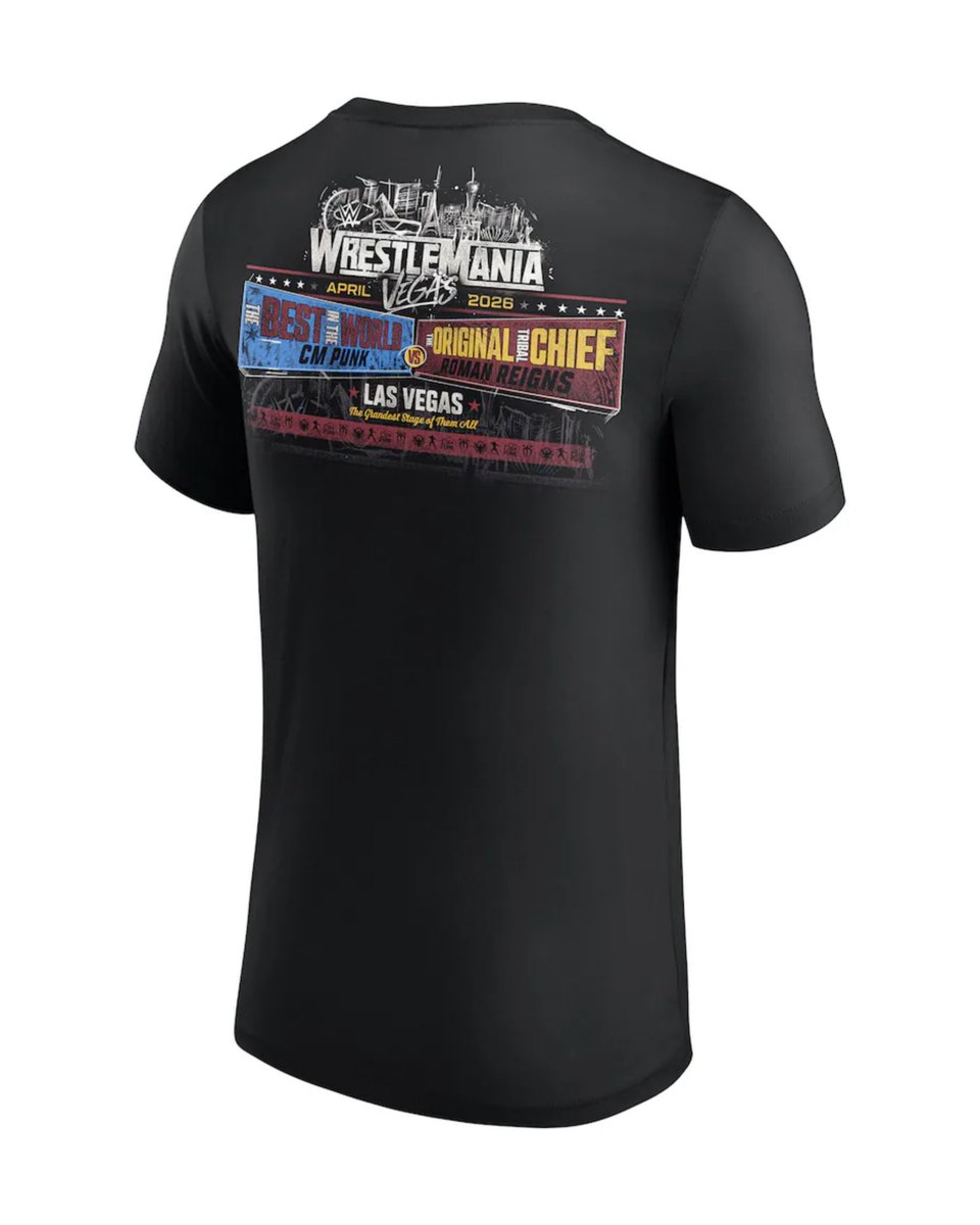 New Merch On WWEShop 🚨

WrestleMania 42 CM Punk vs. Roman Reigns T-Shirt ⬇️

🛒: shop.wwe.com/en/mens-black-…