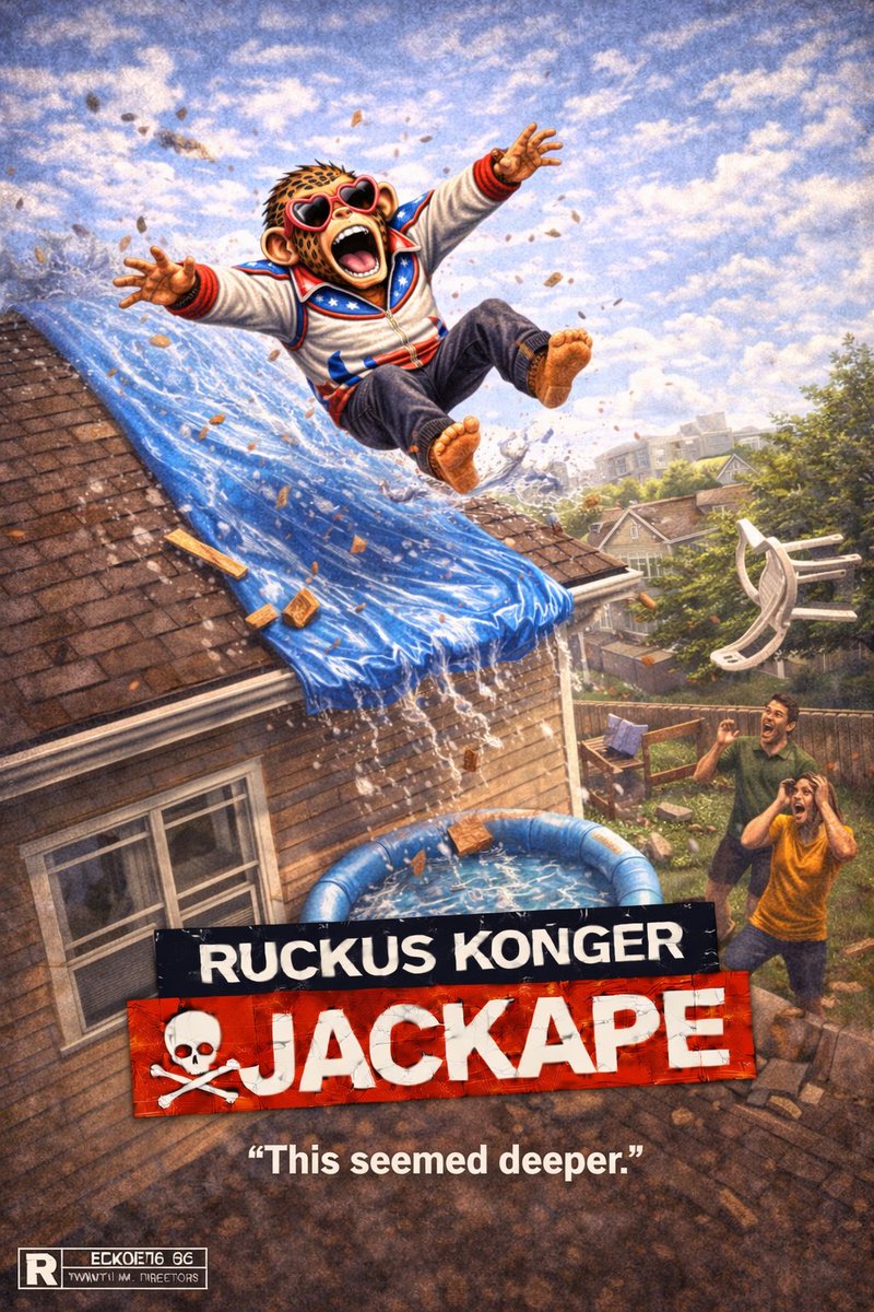 dudeman22_eth's tweet image. Some apes build empires.

Some apes write songs.

Ruckus Konger launches himself off a roof to see what happens.

Welcome to JACKAPE.

#JACKAPE #Stunt #Extreme