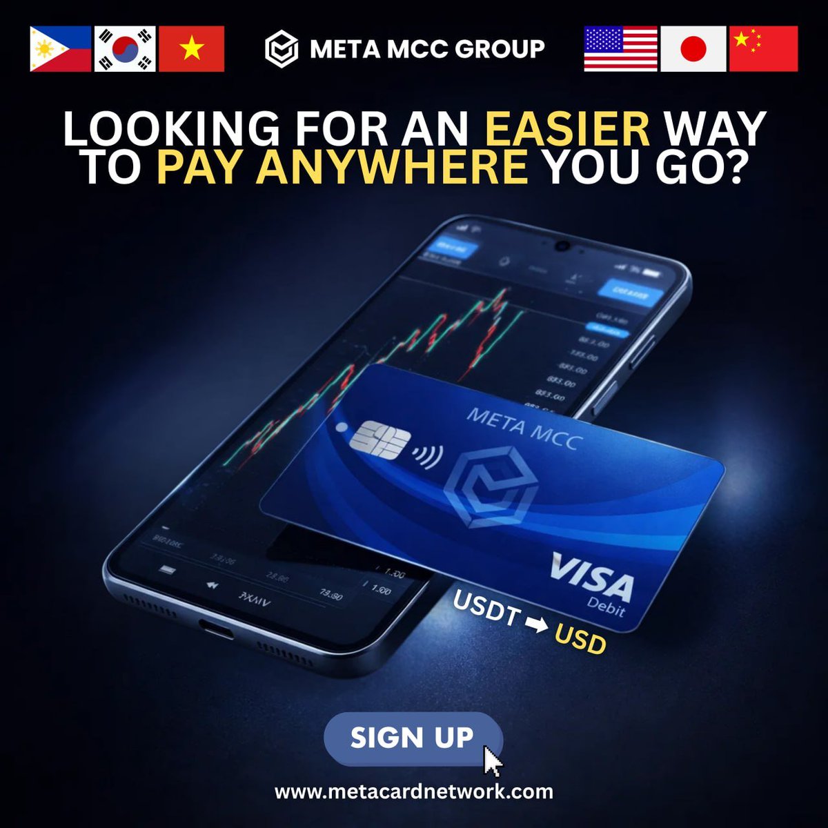 Metamccintl's tweet photo. Still looking for an easier way to pay anywhere you go?💳

No more delays. No extra steps. Just smooth, real-world spending.  
✅Use your digital balance anytime 
✅Accepted worldwide
✅Fast and seamless transactions

🔗https://t.co/gfAE5dti3K https://t.co/AZvXOPFTm9