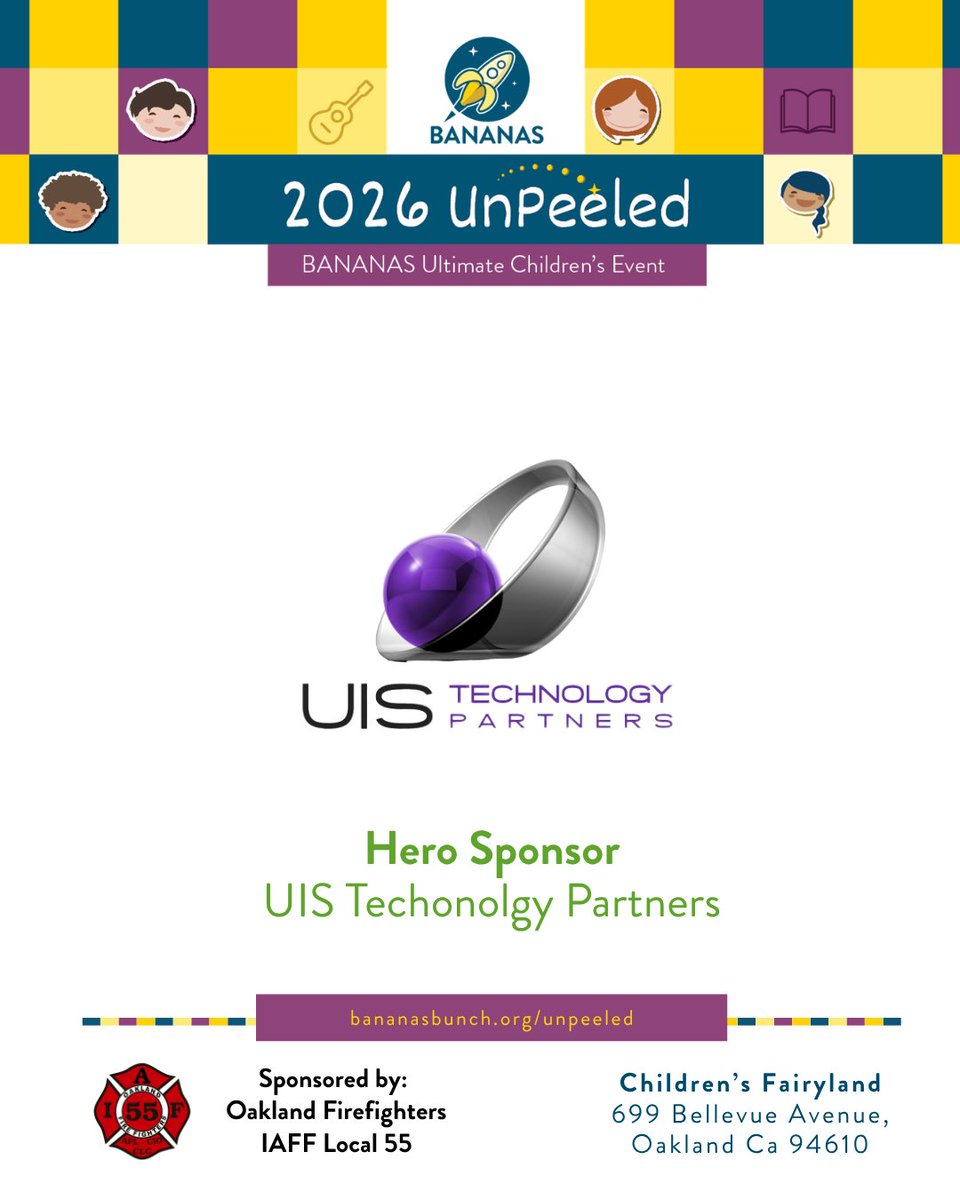 BananasBunch's tweet photo. Thank you to our generous Champion, Hero, &amp; Ally Level UnPeeled Sponsors! 

Don't forget to RSVP to join us at Unpeeled on April 25, 2026 at Children's Fairyland in Oakland! 

RSVP: https://t.co/CQhU7jYMUj https://t.co/Aj66HzfM86