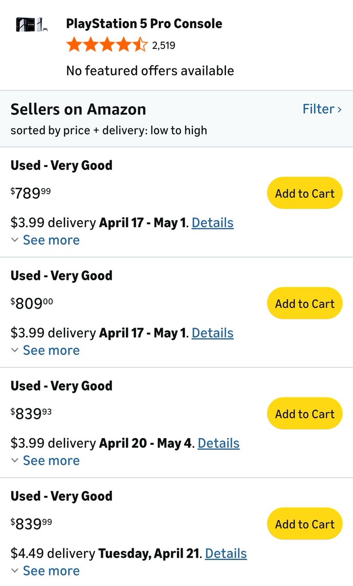 TheRealJTV4K60's tweet image. The #PS5Pro is currently Sold Out again in #Amazon after the #PSSR2 Videos for the #CrimsonDesert and #Cyberpunk2077 Updates 👀⁉️🤯