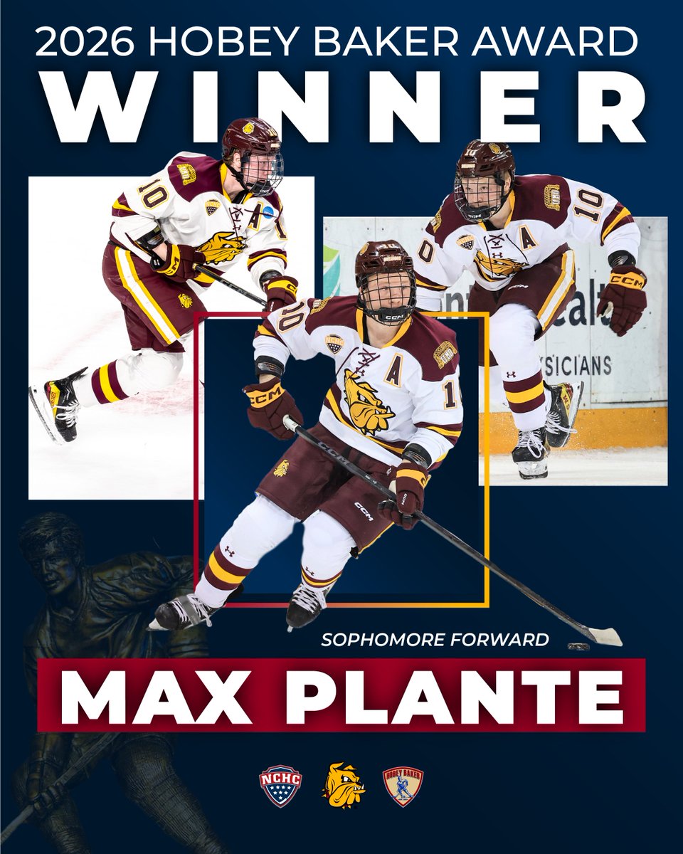 The best player in <a href="/NCAAIceHockey/">NCAA Ice Hockey</a>‼️ 🤩

Congrats to <a href="/UMDMensHockey/">UMD Men's Hockey</a>'s Max Plante, your 2026 <a href="/HobeyBakerAward/">Hobey Baker Award</a> winner! 🙌

#theNational // #BulldogCountry
