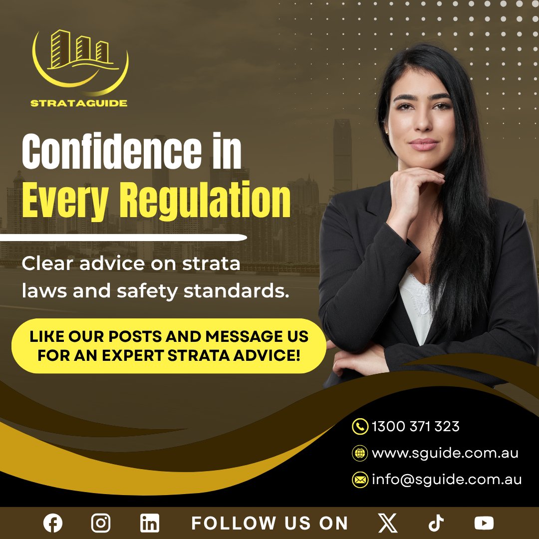 StrataGuide's tweet photo. 💬 Navigate strata laws with confidence! At Strataguide, we break down complex regulations into clear, practical advice so you can lead with certainty and stay compliant with safety standards.

#strataguide #stratamanagement #strata #bodycorporate #propertymanagement https://t.co/uzElOr1I8w
