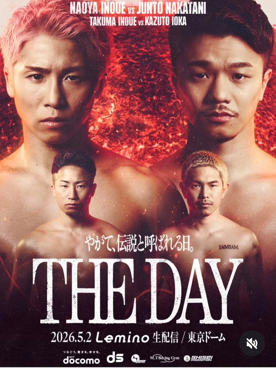 julianisjulius's tweet image. Oficial la cartelera completa de #TheDay (2 de mayo en Tokio Dome) y a las 17:00 de Tokio se abre la reventa de tickets 

- Naoya Inoue vs Junto Nakatani (Mundial Absoluto peso supergallo)
- Yoshiki Takei vs DeKang Wang
- Takuma Inoue y Kazuto Ioka (Mundial gallo WBC)
- Sora
