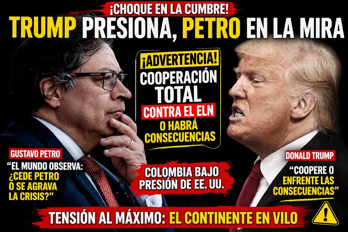 ¡BOMBA POLÍTICA EN EL CONTINENTE! Donald Trump lanza una advertencia que sacude a la región: cooperación total contra el Ejército de Liberación Nacional (ELN) o vendrán consecuencias.