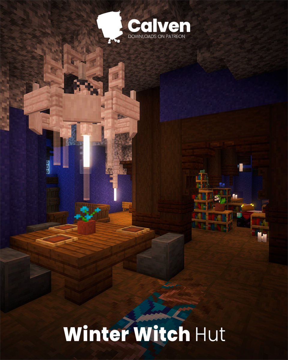 calven_mc's tweet image. Winter Witch Hut 💙~

#Minecraft #Minecraftbuilds