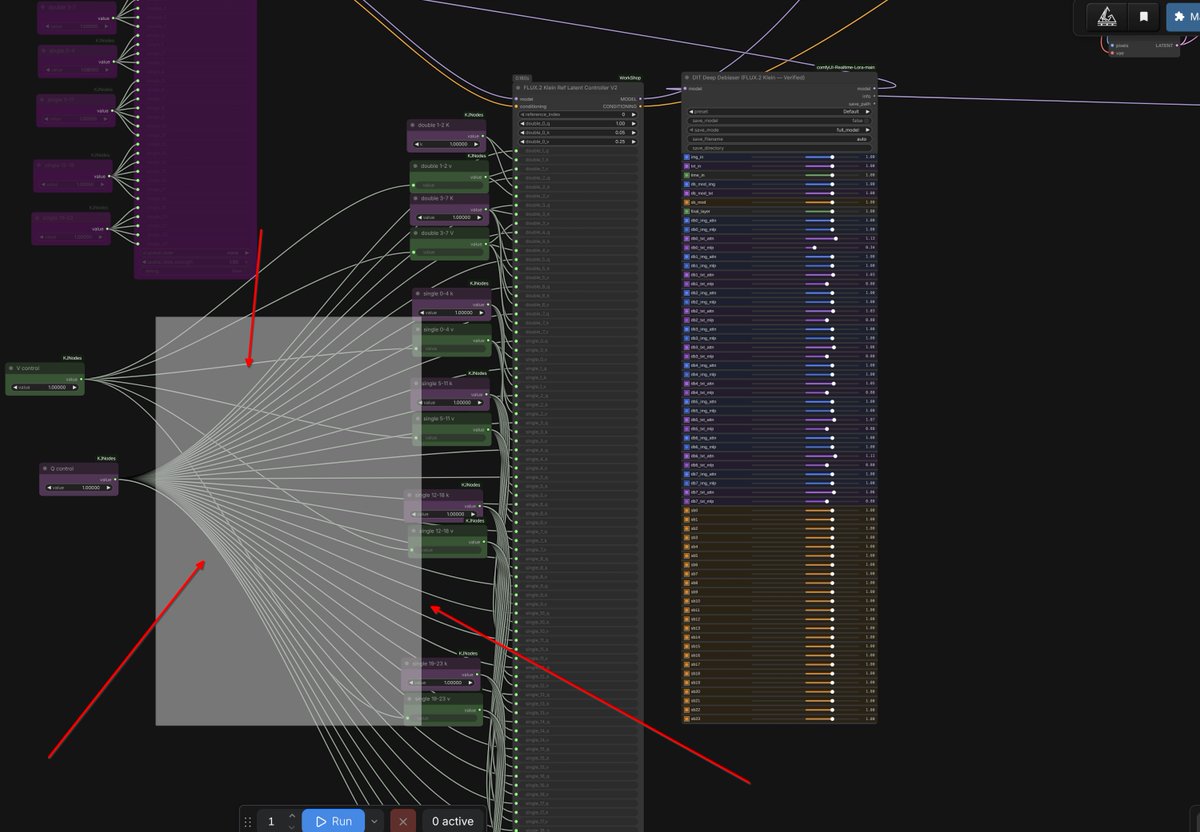 ai_hakase_'s tweet image. 【FLUX.1のキャラ固定が進化！ブロック単位の精密制御で理想の画像生成へ 🚀】

FLUX.1の内部構造を個別に制御する、驚きのカスタムノードが登場しました！✨

32個のブロックをQKV単位でピンポイント調整することで、プロンプトへの忠実さとキャラクターの顔の維持をかつてないレベルで両立。