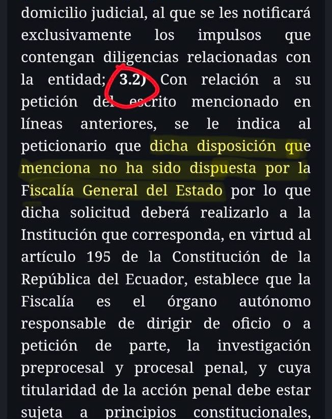 <a href="/radio_pichincha/">Radio Pichincha</a> <a href="/TCE_Ecuador/">TCE Ecuador</a> <a href="/RC5Oficial/">Revolución Ciudadana</a> No existe solicitud del Fiscal General de la Nación para suspender a la <a href="/RC5Oficial/">Revolución Ciudadana</a> tienen un documento de una fiscal delegada que no ha presentado ningún documento de delegación o encargo y que lo emitió sabiendo que nuestra organización política NO ha sido notificada ni está