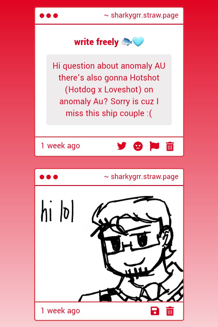 Sharkygrr's tweet image. 1) I'll show Loveshot soon, but yes! They're married (long live to Hotshot)

2) omg wild dev in my strawpage hello