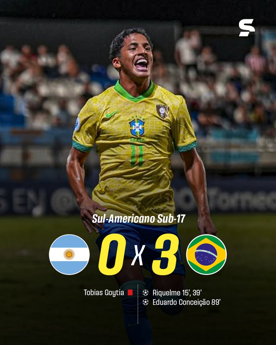 sportv's tweet image. BRASIL DERROTA ARGENTINA! 🇧🇷⚽

Ganhar é bom demais, mas ganhar da Argentina é melhor ainda. A Seleção Brasileira derrotou os argentinos pelo placar de 3 a 0, pela terceira rodada do Sul-Americano Sub-17.

📸: @nterme /CBF

#SulAmericanoSub17NoSportv #NossaSelecao #Brasil