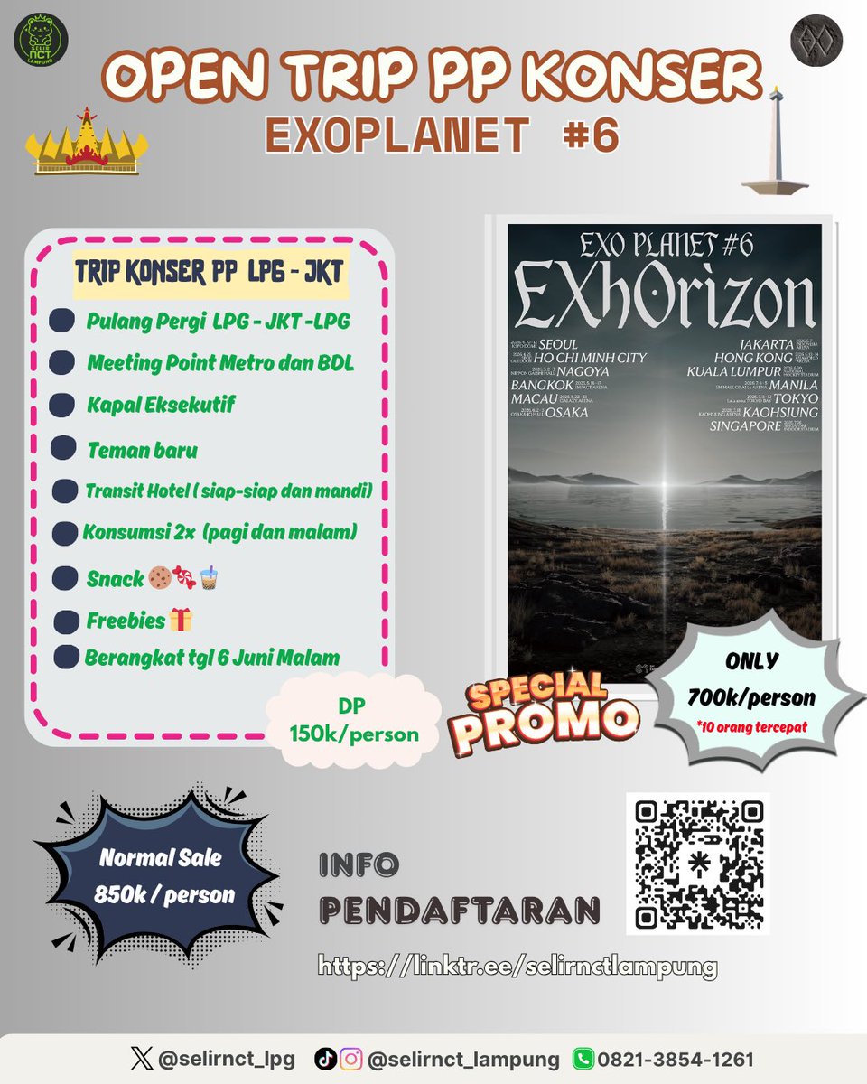 TRIP KONSER KPOP LAMPUNG - JKT || OPEN TRIP EXO tweet media