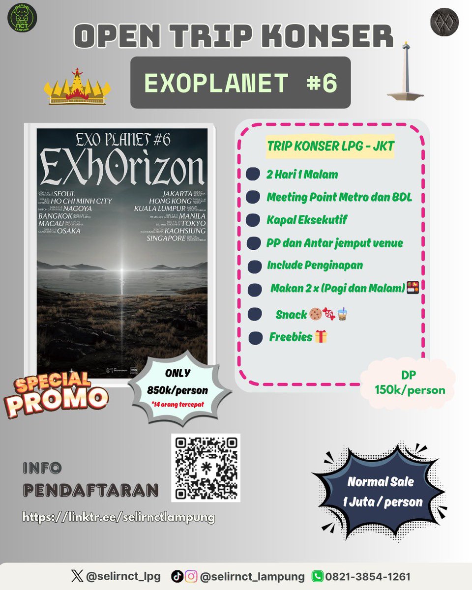 TRIP KONSER KPOP LAMPUNG - JKT || OPEN TRIP EXO tweet media