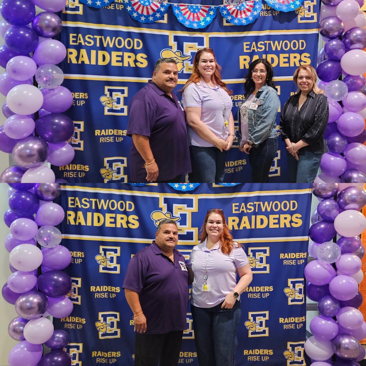 PdlRose's tweet photo. Purple up for our military kids! Thanks to @cynthia_vchavez @Ricardo46230428 for the goodies and our volunteers for helping us! @EMS_Raiders https://t.co/WX3L9O58Md