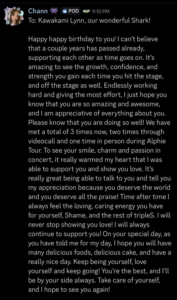 STHdagod's tweet photo. I haven’t been active lately, but that doesn’t mean my love for Lynn is fading. I love her forever. I’m so happy to be able to write another bday letter for you, and be the first to submit it this year. I hope you can use my words as good energy! 

#tripleS #트리플에스
#Lynn #린 https://t.co/OoIvB73M1R