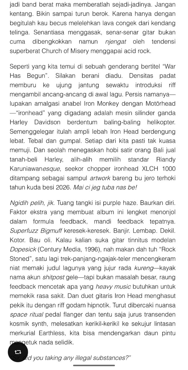 riotantomo's tweet photo. bukan nak jawe. apalagi jakarte. balijuanaut pulen. resensi debut iron head, y'all know where to find @consumedmagz bli stun bli https://t.co/N6MCcVyIDQ