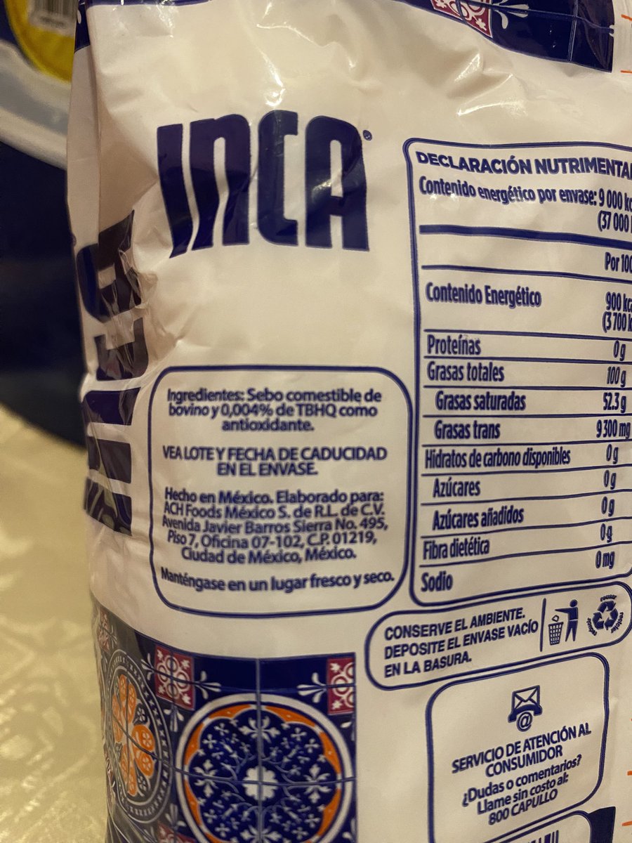 Altrockera's tweet photo. ¿Desde cuándo la #mantecaInca dejó de ser vegetal? Me acaba de dar un susto creyendo que había comprado otra cosa pero creo que he estado engañada toda la vida por el término con que se le nombraba #dudas #cocina #México https://t.co/I826GjdSwN