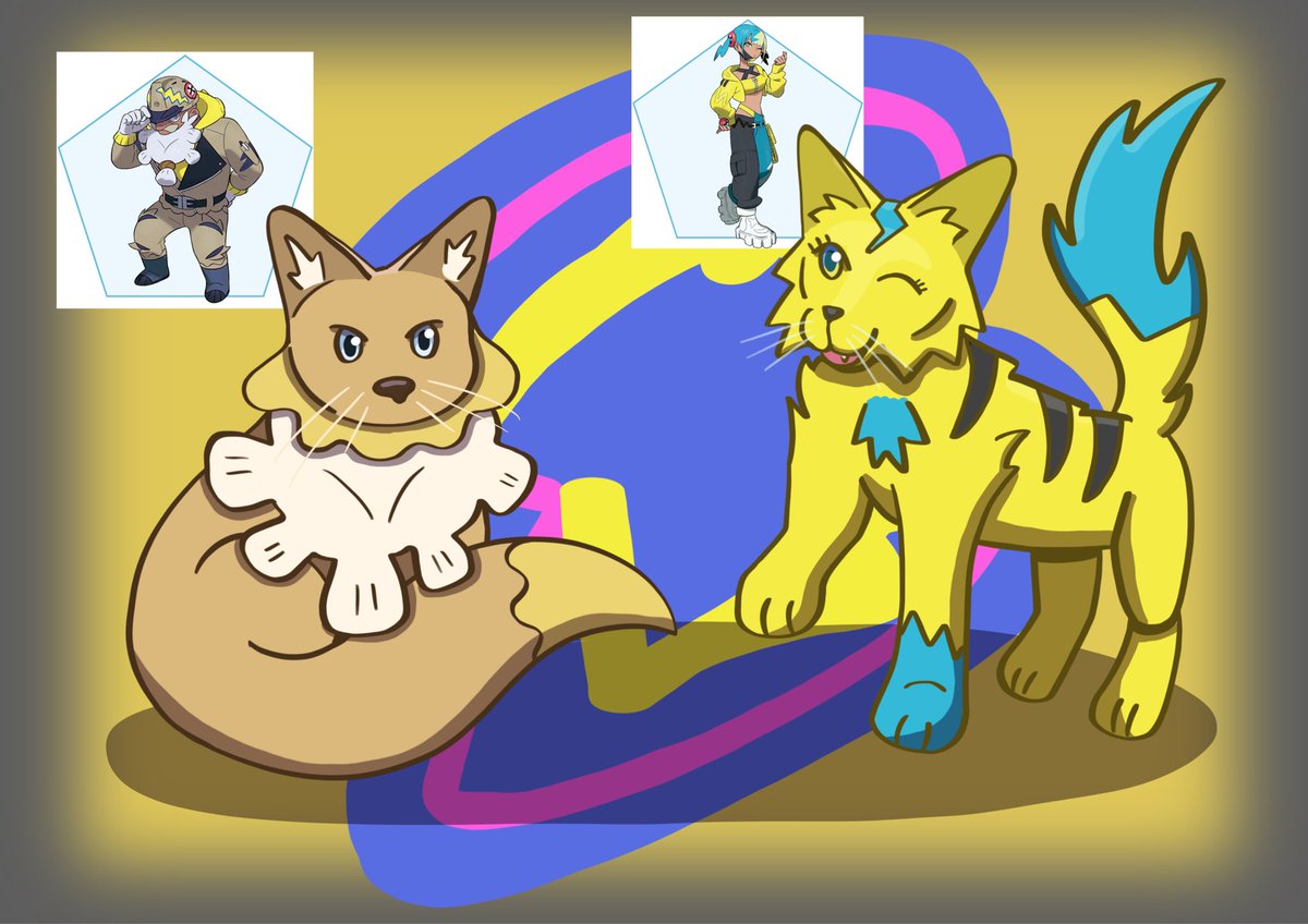I had so much fun designing a fan clan that I’ve started working on some Pokemon ZA cats. Up first The Rust Syndicate and DYN4MO