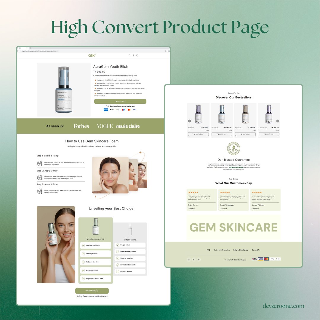 dev_zeroone's tweet image. Another skincare Shopify store delivered successfully ✨

•  Clean design
•  High-converting product pages

If your store isn’t turning visitors into buyers… it’s time to fix that.
Book a call: calendly.com/devzeroone
DM me for a FREE "AUDIT"

#devzeroone #shopifyexpert