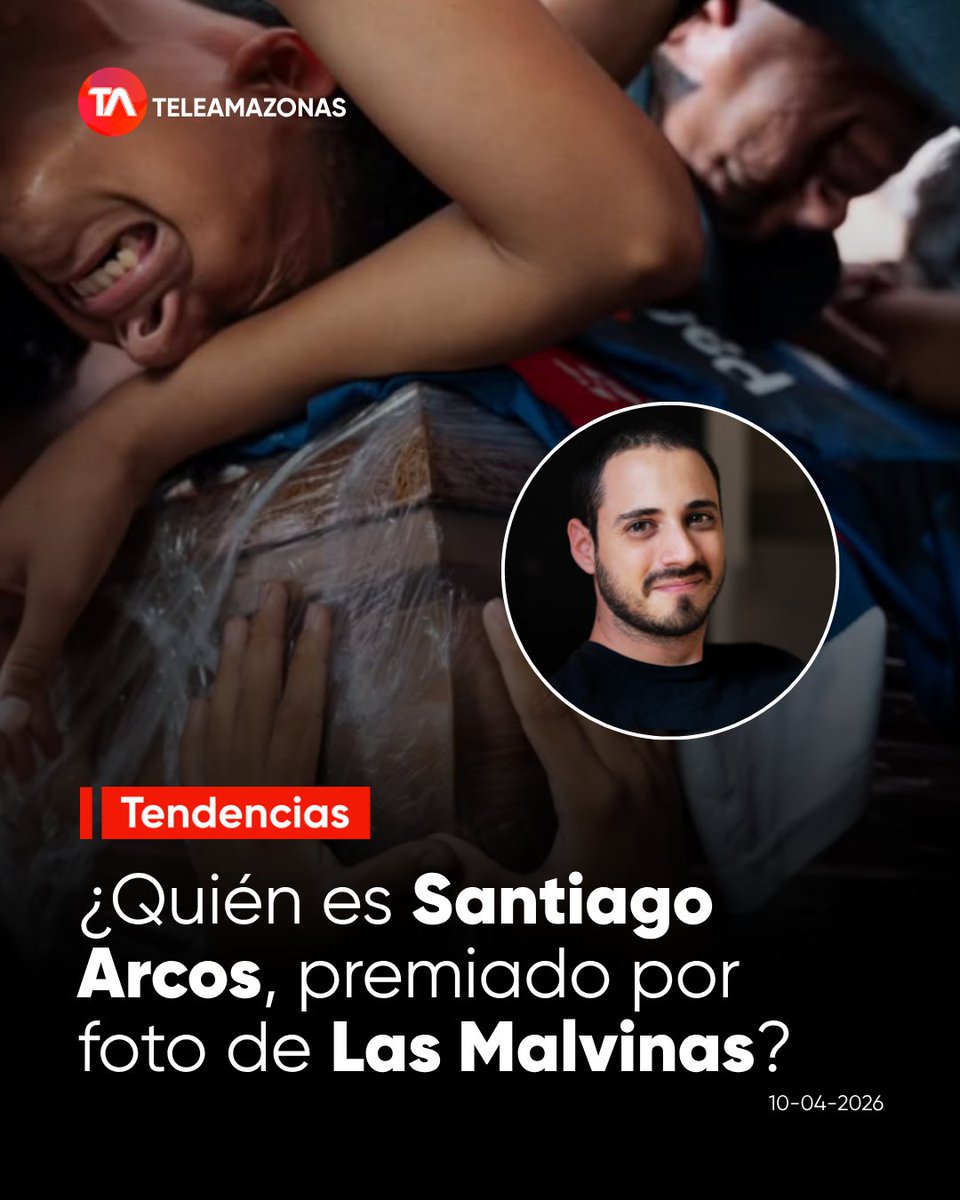 teleamazonasec's tweet photo. 🚨🇪🇨 ¡ORGULLO NACIONAL! El fotógrafo guayaquileño Santiago Arcos es premiado en el World Press Photo 2026. 🏆📸
Su lente capturó el doloroso funeral de los niños del caso 'Las Malvinas', una imagen que hoy recorre el mundo denunciando la violencia y honrando la memoria.
Conoce más sobre la trayectoria de este gran talento ecuatoriano aquí 👇🔗
https://t.co/aXmUiyZBHv