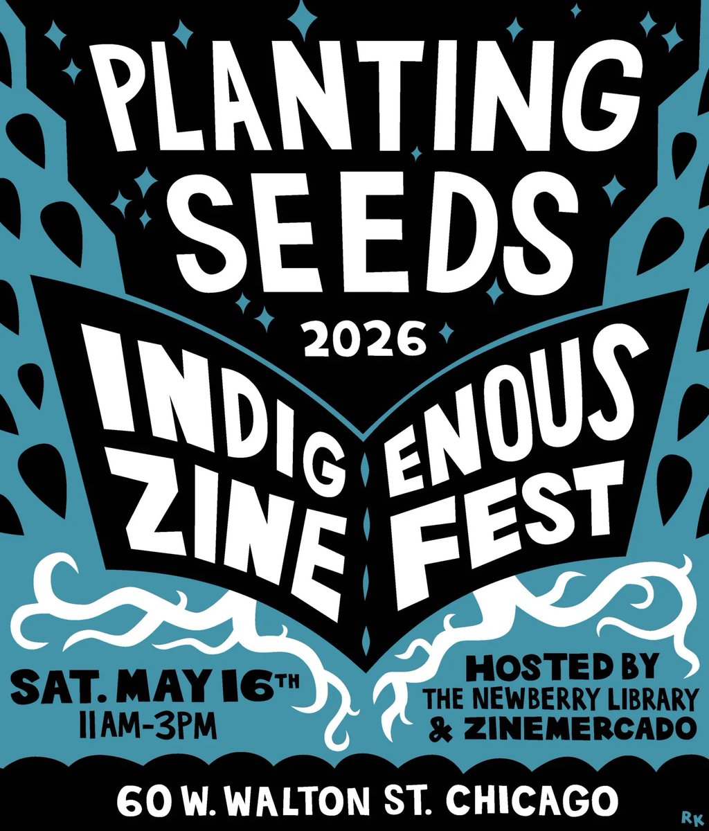 fanzines's tweet image. Planting Seeds: An Indigenous Zine Fest takes place on Saturday 16th May, 2026 in #Chicago.

More information: newberry.org/calendar/zine-…

The event will feature #zines by Indigenous creators from across the globe, as well as a range of hands-on art activities.