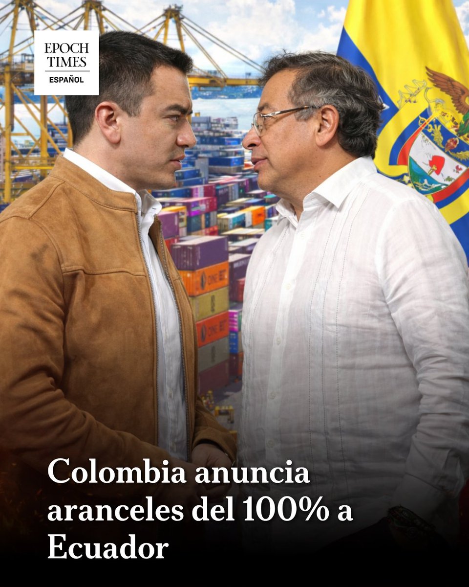 EpochTimesEs's tweet image. "Nos vemos forzados a modificar el Decreto 170 y nivelarlo con la nueva tarifa planteada por Ecuador", agregó.  @J_EduardoTzompa 
#Colombia #Ecuador #Aranceles #Comercio #Tensión #Noboa
  🔴Lee más 👉 epochtim.es/i35kir