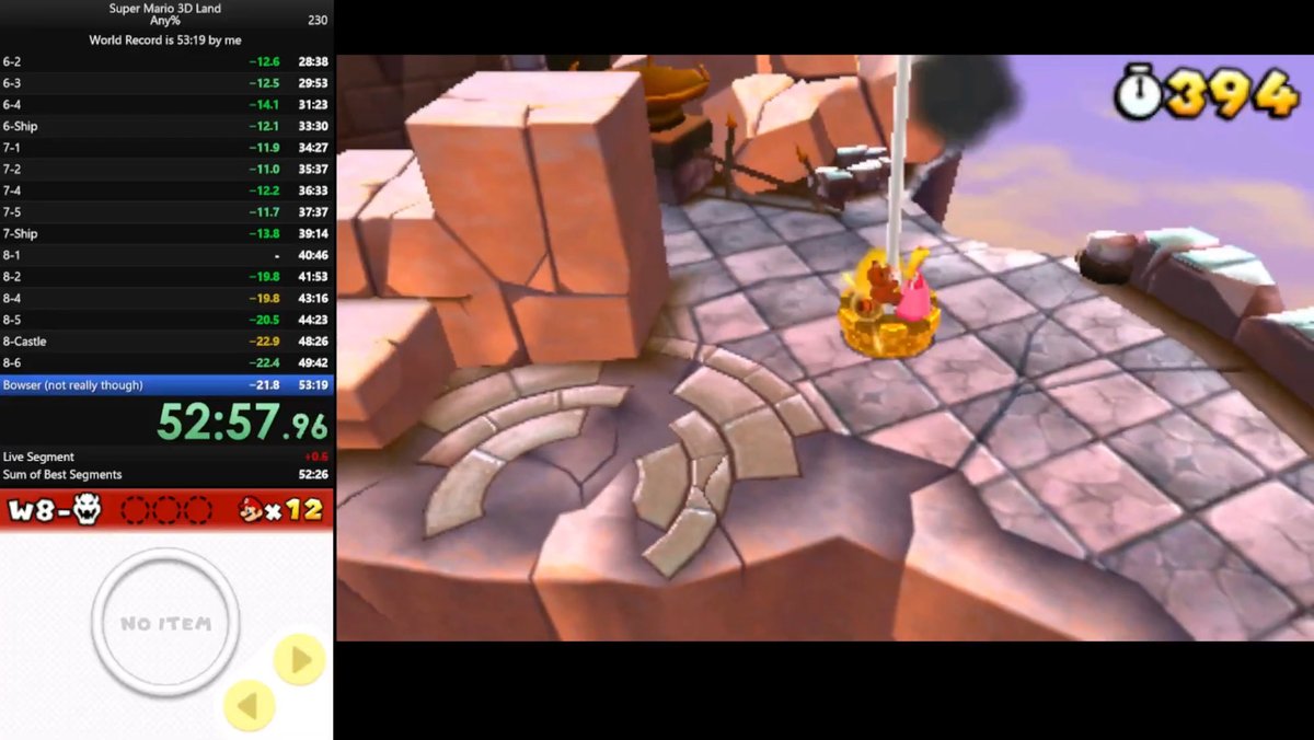 A new minute barrier has been broken in Super Mario 3D Land Any%! Very happy I could get this!
