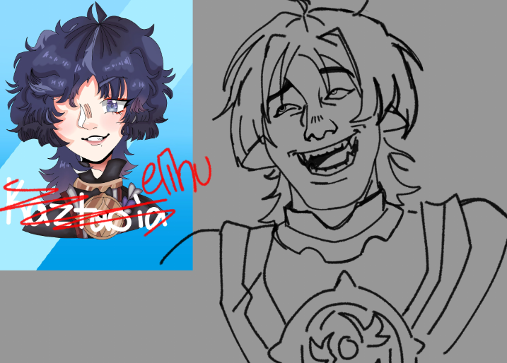 s3rillex's tweet photo. scara redraw (how do i make him look crazier ive never drawn a face like this before) https://t.co/FHWq607J2R