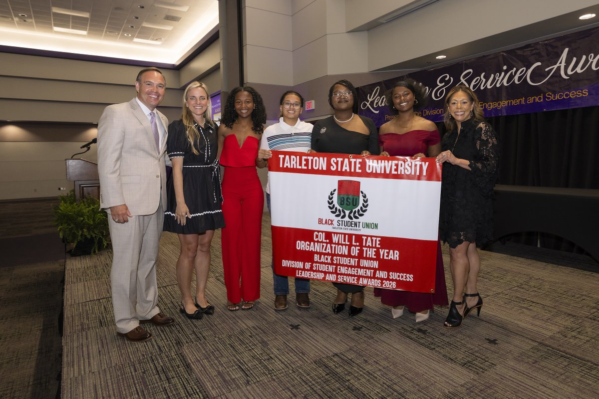 TarletonState's tweet image. Congratulations to the exceptional student leaders and organizations honored at this year’s Leadership and Service Awards ceremony! 💜

Read more: bit.ly/47Q58j5

#TarletonState #BleedPurple
