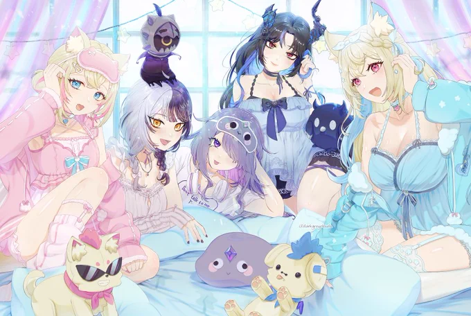 Pajama Party #fwmcpix #shiorinsketch #bijouwled #ravencrafts #hololive