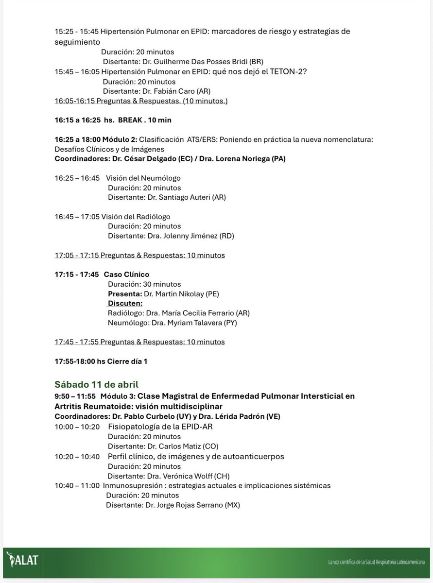 ALATIntersticio's tweet photo. #EPIDLOVERS  de LATAM, continuamos mañana en las 3ras Jornadas de Actualización en EPID @ALATorax #elintersticionodescansa https://t.co/PFynQnP4w4